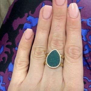 Green Druzy Ring